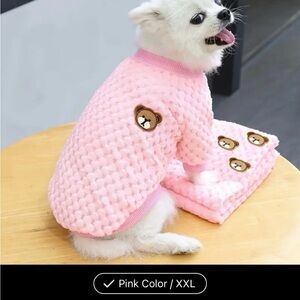 Fleece Pet Sweater With Bear Print🆕